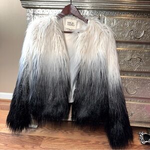 Thread & Supply Black and White Faux Fur Jacket